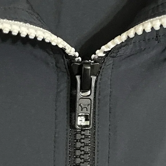 Victoria Secret PINK Jacket Wind Breaker X Blue & White Hooded Zip Up XS/S - Picture 2 of 13